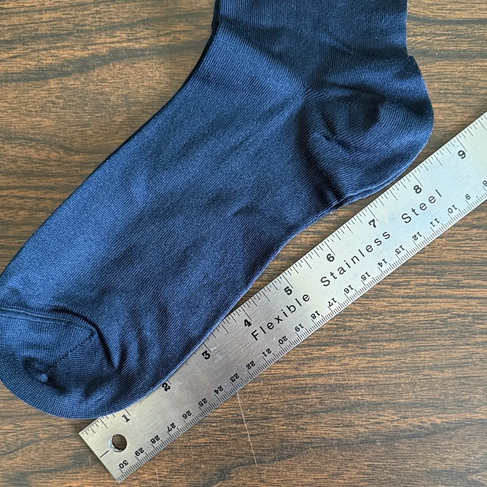 Tibi Navy Dress Socks - Made in Italy Silk Nylon Elastane - Picture 2 of 6